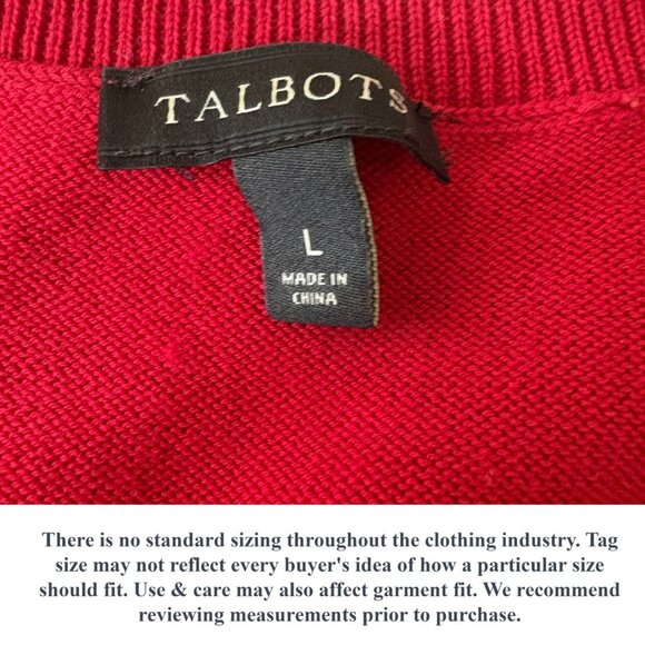 Talbots Womens Pullover Sweater Love Sequin Beaded Valentines Red Size L - Picture 10 of 12